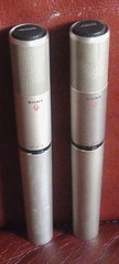 SONY ECM-22 P CARDIOD VINTAGE FET MICROPHONE – 1 PAIR WITH ORIGINAL STORAGE CASE