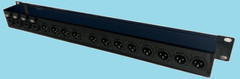 Mamba 12 in x 4 out XLR Combo (XLR/TRS/TS) to XLR Male 1RU XLR Patch Bay