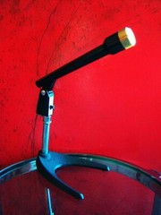 Vintage 1960s Calectro Q4-154 Dynamic microphone w stand Olson Lafayette Midland