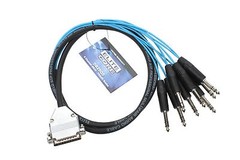 25-pin D-Sub to 8 TRS 1/4″ 5′ Stereo Male Analog Breakout Snake Cable Elite Core