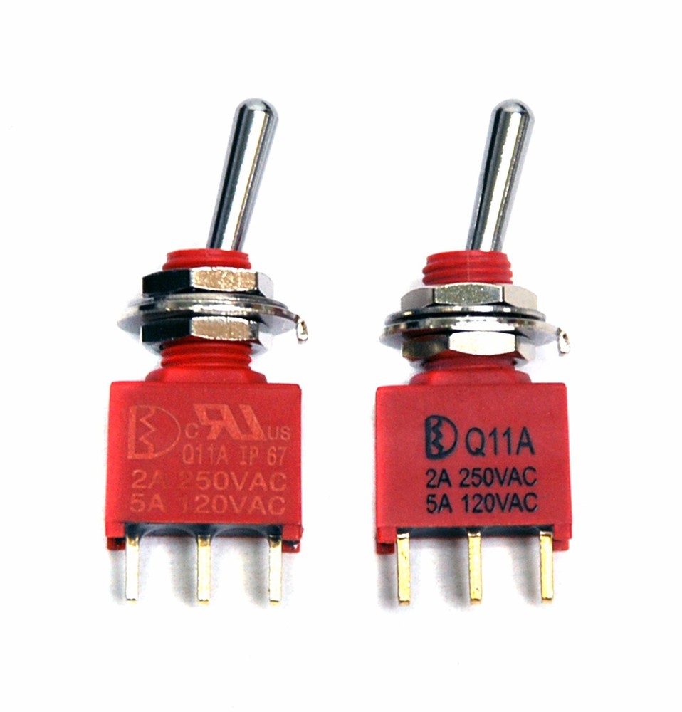 100pc Miniature Toggle Switch Water Proof IP67 On/On 3P 5A120V UL 1AS1T1B1M1CES