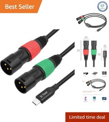 1M USB Type C to Dual XLR Cable – Durable Audio Adapter for Live Performances