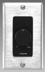 Lowell 100LVC-DSB Attenuator, 100W, 70V/25V Single Gang, Stainless Steel/Black