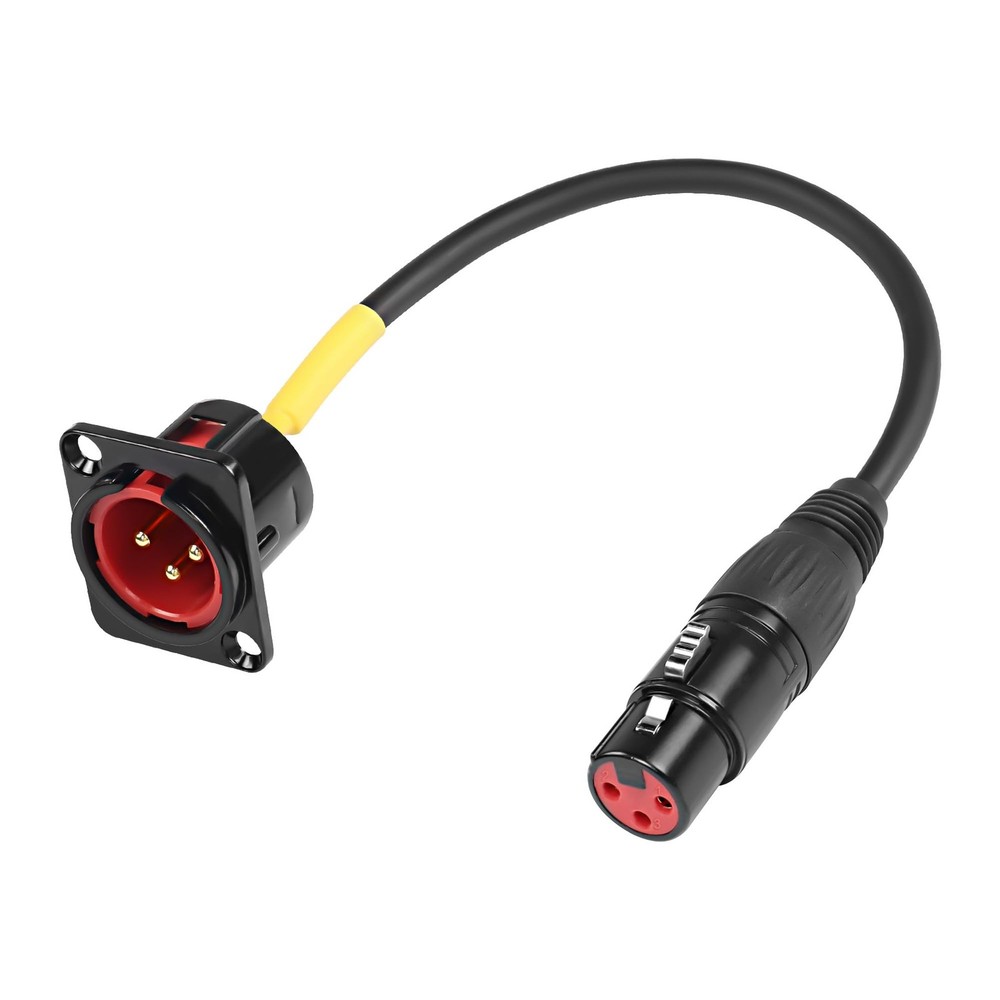 1 PCS 11.8 In 30cm D-Type XLR Male Panel Mount To Female Pass Thru Mic Cable