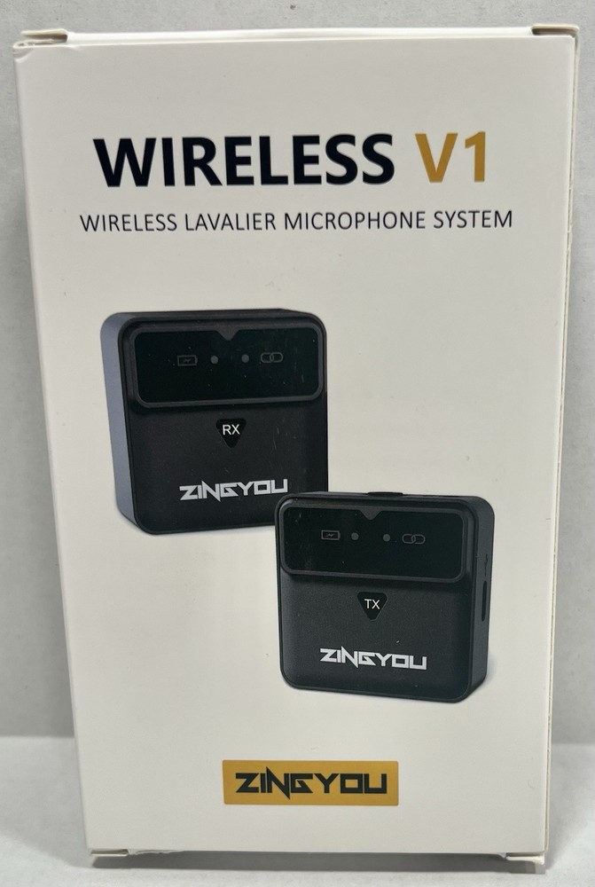 ZINGYOU Wireless V1 Lavalier Microphone System 2.4GHz Black