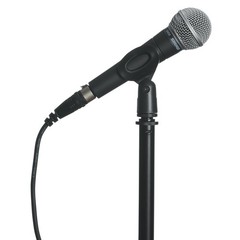 Gator Frameworks Wired Microphone Clip fits both US And Euro Hardwired Black