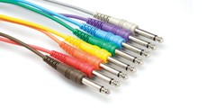 Hosa Unbalanced Patch Bay Cables Set 1/4 in to same TS 8 pc 3 ft CPP-890
