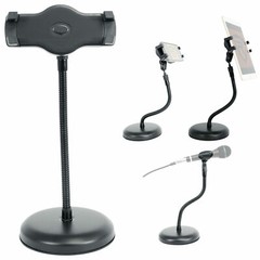 Rockville iStand 9 iPad/iPhone/Phone/Tablet Gooseneck Desktop Stand+Mic Clip