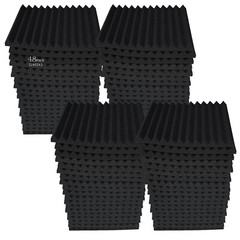 96/52 PACK 12″X 12″X1″ Acoustic Foam Panel Wedge Studio Soundproof Wall Adhesive