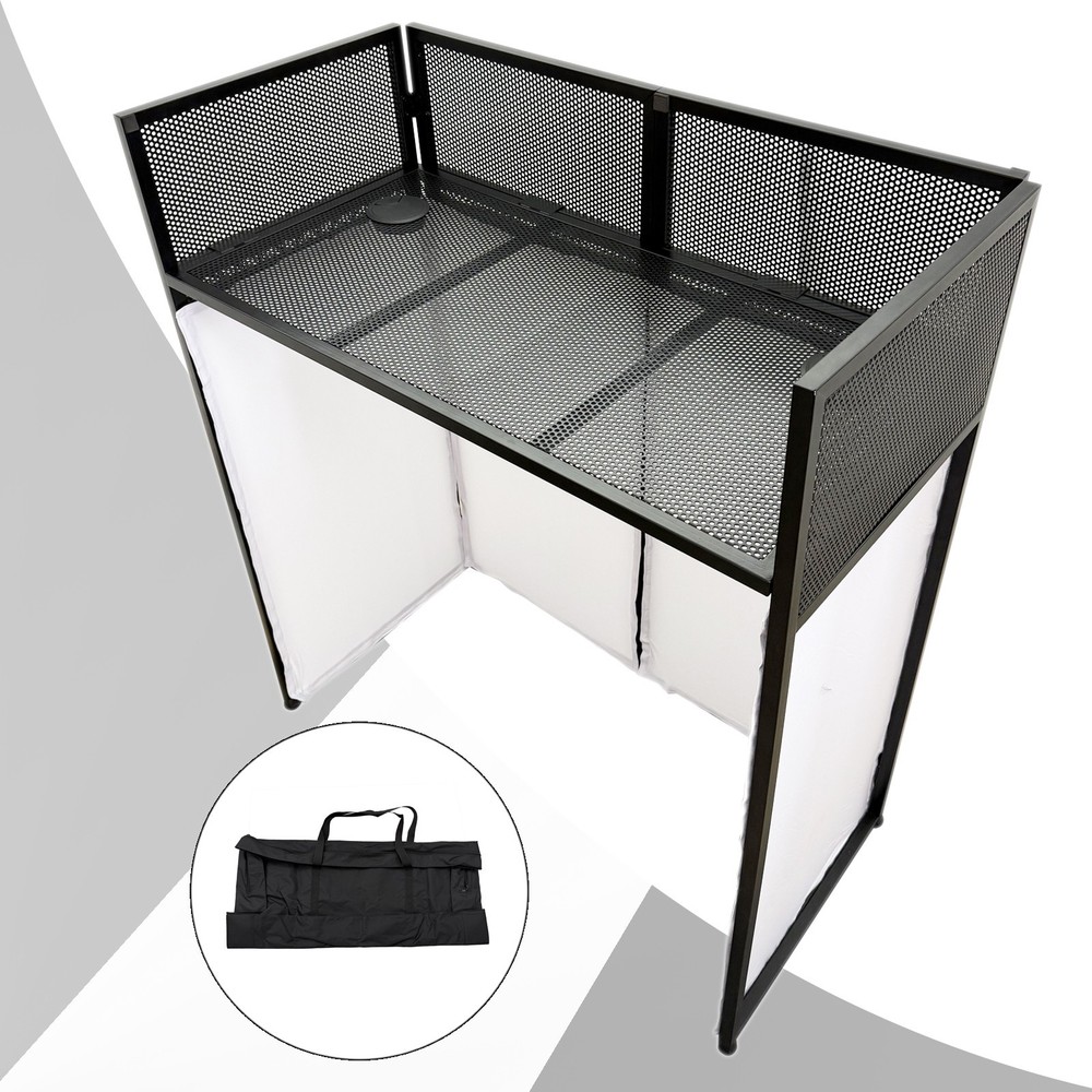 Portable Foldable DJ Booth (Steel Alloy Frame, Lycra Cover)