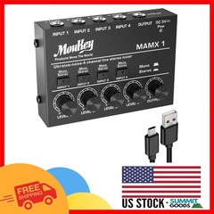 Professional Mini Mixer: 4-Channel Low Noise Audio Solution for Small Venues