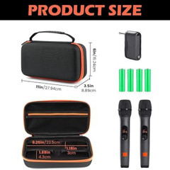 Wireless Microphone Carry Case for JBL Dual Wireless Microphone System Color A
