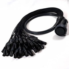48 way VEAM, VDM Multipin to Male XLRs. Female to male. NEUTRIK. Tough PU cable