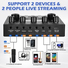 Complete Studio Recording Kit Mixer Condenser Microphone Music Podcast Earphone