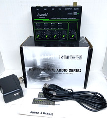 Aveek Mix400 4 Channel Mixer 1/4″ Ultra Low Noise 4 Channel Stereo Mixer
