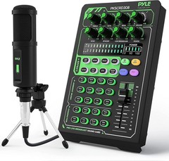 Pyle Compact Pro Live Broadcast Sound Card w/ Condenser Microphone-Wireless BT