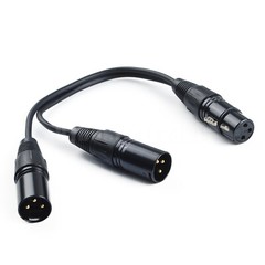 3-Pin XLR Female to Dual XLR Male Y Splitter Audio Adapter Cable for Microphone