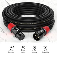 4-Pack 3ft XLR Cables – Male to Female Microphone & Balanced Speaker Cable