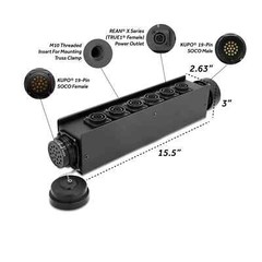 EC Multi-Outlet Power Soco SOCAPEX 19 pin Thru Male – female to 6 True1 Female