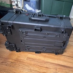 Pelican Black Plastic Hard Case with Carry Handle, Divider for Pro Audio Gear