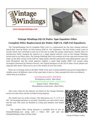 Pultec EQP-1A3 Style Transformers & Filter Set Vintage Windings SALE $100 Off!!