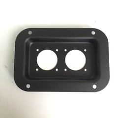 Black Steel Blank Speaker Jack Plates Dual Large SpeakOn NL8MPR, NL4MPR 130x89mm