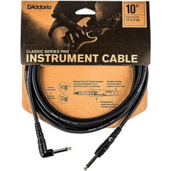 D’Addario Classic Pro Series Instrument Cable, Right Angle Plug 10 ft. 2Pack
