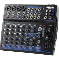 Gemini 12-Channel DJ Audio Mixer with Multi-FX, USB, EQ & Phantom Power – Studio