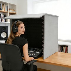 Desktop Soundproof Cover Portable Vocal Recording Booth Sound Absorbing Shield