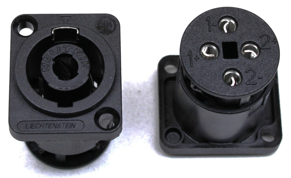 (2)Two Neutrik NL4MP-ST Female SpeakON 4 Pole Panel Mount w/ Screw Terminals
