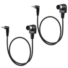 2 Pack High-Speed MIDI Cables: 3.5mm Angled to Straight TRS for Tight Spaces