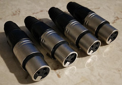 XLR 3P Connector Female Jack Microphone MIC Speaker 3 Pin Audio Metal – LOT of 4