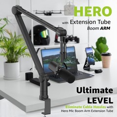 IXTECH Boom Arm Mic Stand with Extension High Profile, 3 WITH EXTENSION TUBE