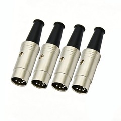4PCS 5 Pin DIN MIDI Male Connector Heavy Duty Metal Solder Plug for Audio Cable