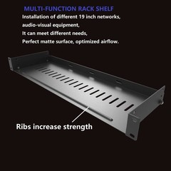 JINGCHENGMEI 1U Disassembled Vented Rack Shelf Universal 6 Inches Deep