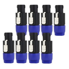 8pcs Pro PA DJ 4 Pole Speakon Connector Plug Compatible NL4FC NL4FX NL4FRX NL2FC