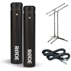 RODE M5 Compact 1/2″ Condenser Mic Matched Pair Cable/Stand Drum Overhead Pack