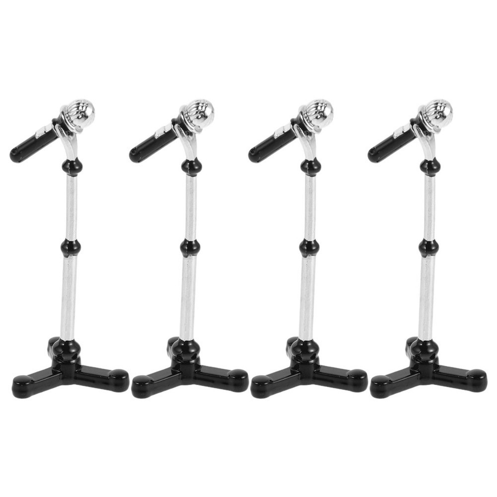 4pcs Tiny Simulation Props Microphones | Miniature Doll House Microphone