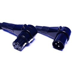 2 Pack CESS-039 Right-Angle 3-Pin XLR Female to Male Extension Patch Cable