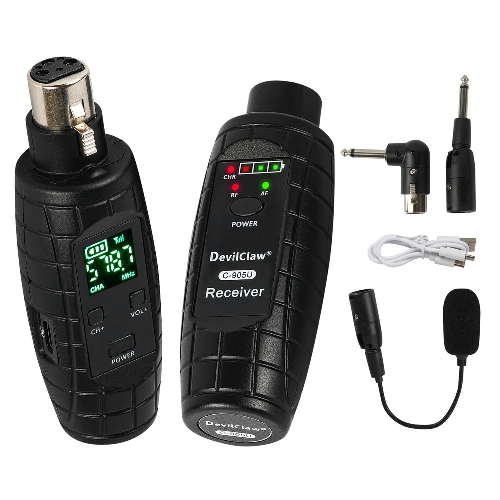 UHF Wireless Microphone System,Transmitter and Receiver XLR Adapter for Dynam…