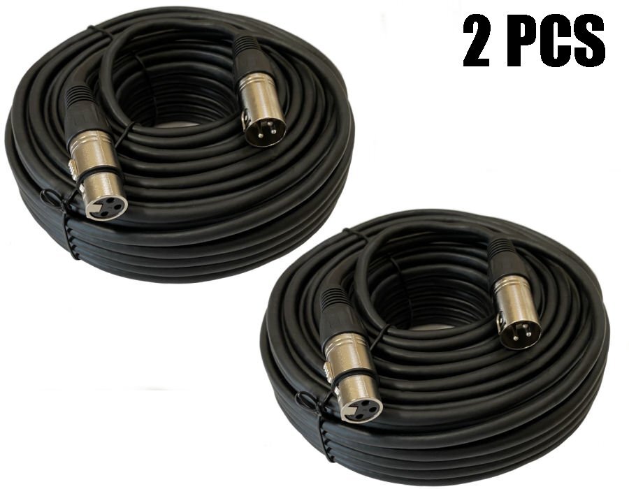 2 25Ft XLR Male to Female Shielded Powered Speaker Audio Cable Microphone Cord