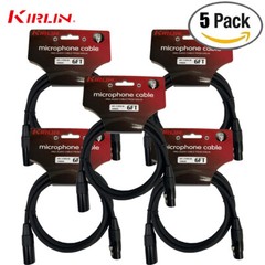 5-PACK Kirlin 6FT XLR Male/Female 20AWG Microphone Audio Cable Black NEW