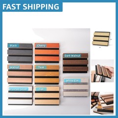 Elegant Wood Slat Acoustic Panels – 3D Textured Noise Reduction Samples Pack
