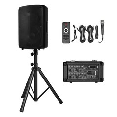 Uimoso 800W PA System with Dual 10inch Speakers,Mixer & Bluetooth Mic for Events