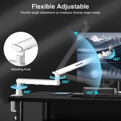 Sturdy Adjustable Microphone Arm Stand with 360° Rotation & Cable Management