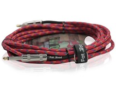 Guitar Cable Right Angle 20FT Tweed Cloth Woven Braided Cord 1/4 Instrument Wire