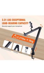 Microphone Boom Arm with Desk Mount 360° Rotatable Adjustable Mic Stand