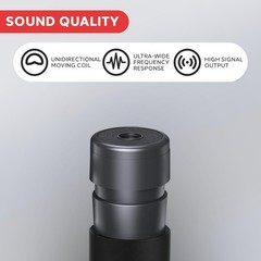 PylePro Dynamic Handheld Microphone, Professional Moving 6.14″ x 1.24″, Black