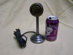 Vintage lollipop Microphone Steel and brass mid century modern industrial