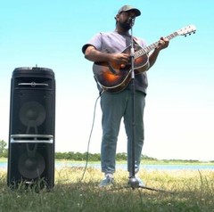 Rockville Go Party X10 Street Performer Performance Battery Speaker+Guitar Input